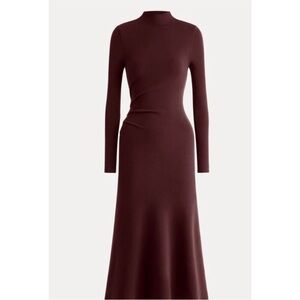 Elegant Long Sleeve Brown Dress